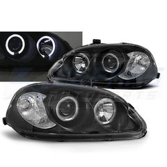 Φανάρια εμπρός HONDA CIVIC 03.99-02.01 ANGEL EYES ΜΑΎΡΟ