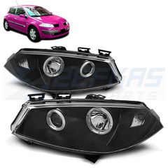 Φανάρια εμπρός RENAULT MEGANE II 11.02-12.05 ANGEL EYES ΜΑΎΡΟ