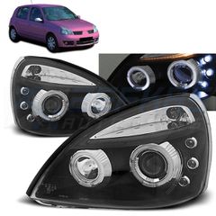 Φανάρια εμπρός RENAULT CLIO II 06.01-09.05 ANGEL EYES ΜΑΎΡΟ