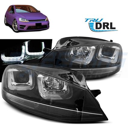 ΦΑΝΑΡΙΑ U-LED LIGHT ΜΑΥΡΟ ΜΕ ΜΑΥΡΗ ΓΡΑΜΜΗ ταιριάζει σε VW GOLF 7 11.12-17