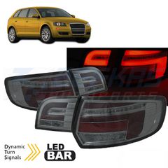 LED BAR ΚΟΚΚΙΝΑ ΦΩΤΑ πίσω φυμέ SEQ ταιριάζει στο AUDI A3 8P 5D 03-08