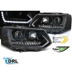 ΦΑΝΑΡΙΑ ΣΩΛΗΝΩΝ LIGHT DRL BLACK SEQ ταιριάζει VW T5 2010-2015