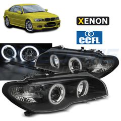 XENON ΦΑΝΑΡΙΑ Angel eyes CCFL ΜΑΥΡΟ ταιριάζει σε BMW E46 04.03-06 COUPE CABRIO