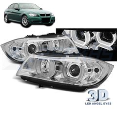 Φανάρια εμπρός U-LED LIGHT 3D CHROME ταιριάζει σε BMW E90/E91 03.05-08.08