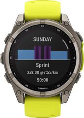 Garmin Fenix 8 Solar Titanium 47mm Αδιάβροχο Smartwatch με Παλμογράφο (Sapphire, Titanium With Amp Yellow/Graphite Silicone Band) (010-02906-21) - Πληρωμή και σε έως 9 δόσεις