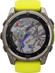 Garmin Fenix 8 Solar Titanium 51mm Αδιάβροχο Smartwatch με Παλμογράφο (Sapphire, Titanium With Amp Yellow/Graphite Silicone Band) (010-02907-21) - Πληρωμή και σε έως 9 δόσεις