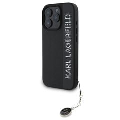 Karl Lagerfeld “Rhinestones and Charm” Θήκη προστασίας από για iPhone 16 Pro Max με κρεμαστό στολίδι (Μαύρο – KLHCP16XPSAKDGCK)
