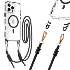 Θήκη Orso Detachable Lanyard Magsafe Clear Black iPhone 13/14