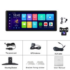 10.26" Φορητό Android Car Stereo 4+64 GB με CarPlay, Android Auto, GPS, BT, DVR – Οθόνη Αυτοκινήτου με Κάμερα Μπροστά και οπισθοπορείας