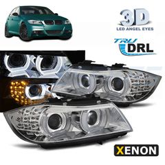 XENON ΦΑΝΑΡΙΑ Angel eyes LED DRL CHROME ταιριάζει σε BMW E90/E91 09-11