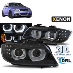 XENON ΦΑΝΑΡΙΑ Angel eyes LED DRL ΜΑΥΡΟ ταιριάζει σε BMW E90/E91 09-11