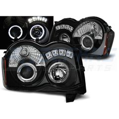 Φανάρια εμπρός JEEP GRAND CHEROKEE 08-10 ANGEL EYES ΜΑΎΡΟ