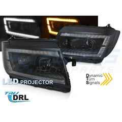 Φανάρια εμπρός LED TUBE LIGHT BLACK DRL SEQ ταιριάζει VW CRAFTER II 2017-