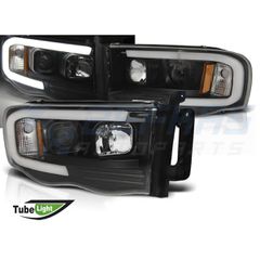 Φανάρια εμπρός DODGE RAM 02-06 ΦΩΣ ΣΩΛΉΝΑ ΜΑΎΡΟ
