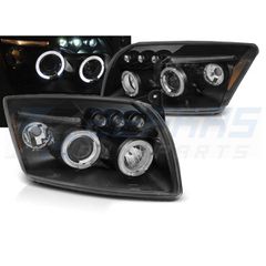 Φανάρια εμπρός DODGE CALIBER 06-12 ANGEL EYES ΜΑΎΡΟ