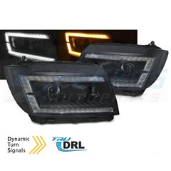 Φανάρια TUBE LIGHT BLACK DRL SEQ ταιριάζει VW CRAFTER II 2017-
