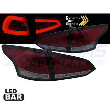 ΦΩΤΑ ΠΙΣΩ LED RED SMOKE SEQ ταιριάζει σε FORD FOCUS MK 3 SW 11-18