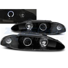 Φανάρια εμπρός MITSUBISHI ECLIPSE 06.95-96 ANGEL EYES ΜΑΎΡΟ