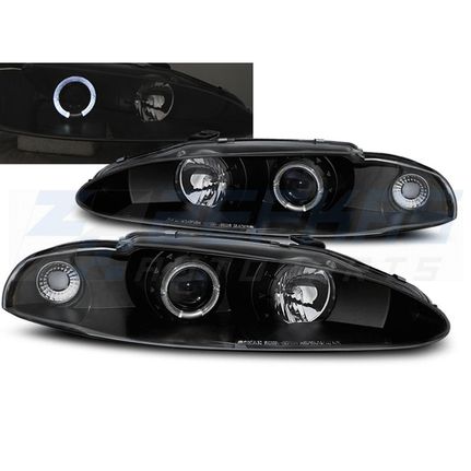 Φανάρια εμπρός MITSUBISHI ECLIPSE 06.95-96 ANGEL EYES ΜΑΎΡΟ
