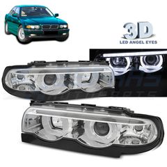ΦΑΝΑΡΙΑ Angel eyes LED 3D ΧΡΩΜΑ ταιριάζει σε BMW E38 94-01