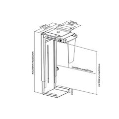 The MC-713 PC Holder Computer Under Desk Table Bracket Support Storage-thumb-3