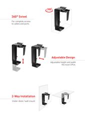 The MC-713 PC Holder Computer Under Desk Table Bracket Support Storage-thumb-1