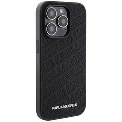 Karl Lagerfeld Quilted K Pattern iPhone 15 Pro Case - Black-thumb-3