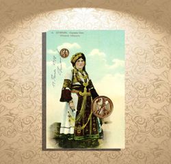 Ελληνική ενδυμασία - Athenes no 14 (Ε. Γ. Αθανασιάδης 1916) - (χρωμολιθόγραφη καρτποσταλ) φορεσιά