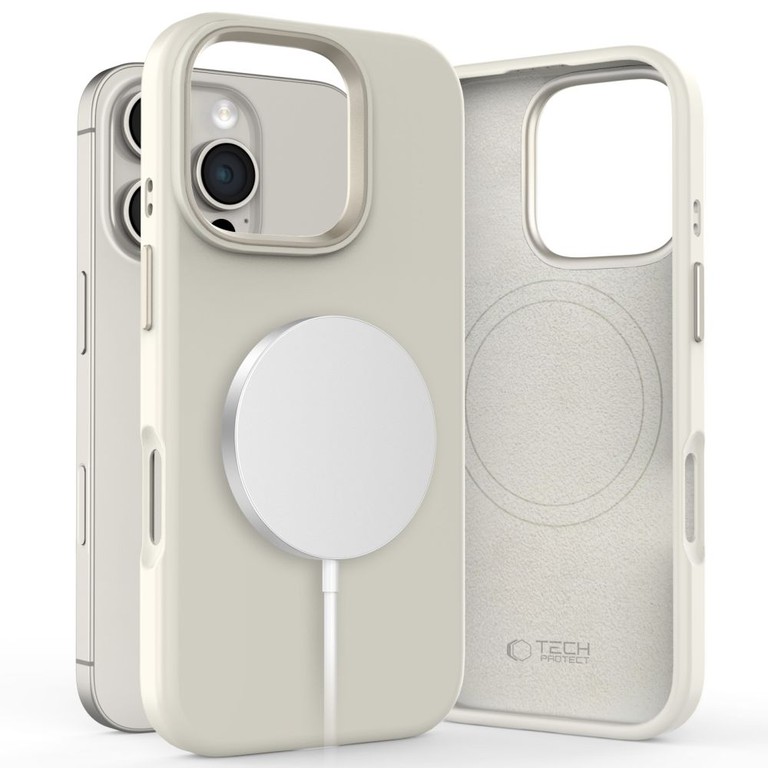 Tech-Protect Silicone PU MagSafe iPhone 16 Pro Case - Beige