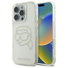 Karl Lagerfeld KLHCP16XHKHDCELT iPhone 16 Pro Max 6.9" transparent hardcase IML Rhinestones Karl Head