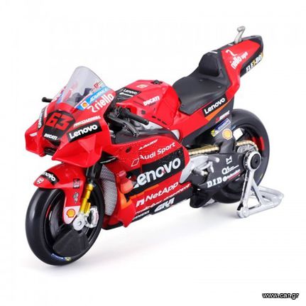 ΔΙΑΚΟΣΜΗΤΙΚΗ ΜΙΝΙΑΤΟΥΡΑ ΜΑΙSTRO MOTO-GP-DUCATI-LENOVO TEAM-BAGNAIA-2021-KΛΙΜΑΚΑ-1:18