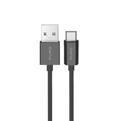 Puro 12W TPE USB-A - microUSB 2m Cable - Black-thumb-0