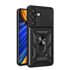 Hybrid Armor Camshield with Stand and Camera Cover for Nothing Phone (3a) 5G - Black