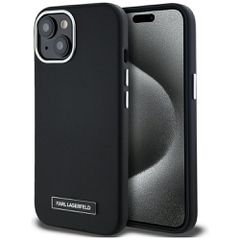 Karl Lagerfeld FW Metal Plate MagSafe iPhone 15 Case - Black