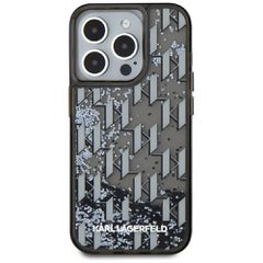 Karl Lagerfeld Liquide Glitter Monogram Gradient iPhone 15 Pro Max Case - Black-thumb-2