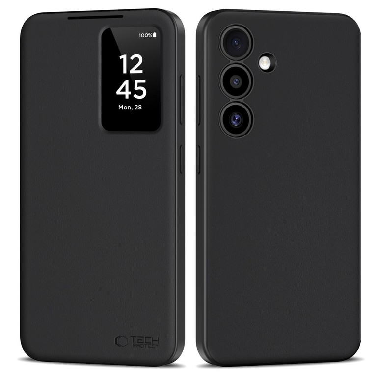 Tech-Protect Smart Wallet Case for Samsung Galaxy S25 - Matte Black