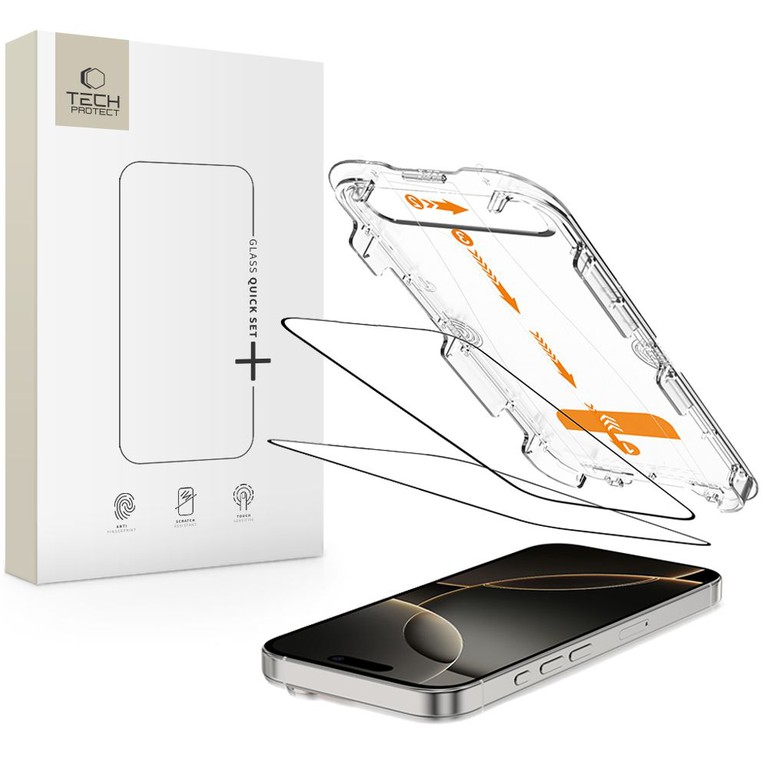 Tech-Protect Quick Set+ 2-pack tempered glass for iPhone 16 Pro