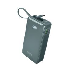 Powerbank SBS 10000 mAh 20W with built-in USB-C cable and digital display - gray