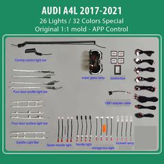 DIQ AMBIENT AUDI A4L LASER (8W) mod. 2017-2021 (Digital iQ Ambient Light for Audi A4L mod. 2017-2021, 26 Lights)