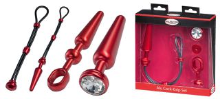 MALESATION Alu-Cock-Grip Set mittel rot