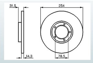 σετ εμπροσθιες δισκοπλακες Ford Transit 1985 εως 1992 , με κωδικο : 5022676 , 254 x 14 , 6166055