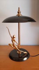 Φωτιστικό επιτραπέζιο Art Deco, μπρούτζινο, vintage