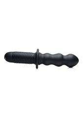 The Groove - Silicone Vibrator with Handle - Black