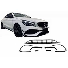 Splitters Μπροστινού Προφυλακτήρα Για Mercedes-Benz CLA W117 Facelift 16-18 Με Amg Line Προφυλακτήρα Piano Black 8 Τεμάχια