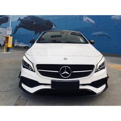 Splitters Μπροστινού Προφυλακτήρα Για Mercedes-Benz CLA W117 Facelift 16-18 Με Amg Line Προφυλακτήρα Piano Black 8 Τεμάχια-thumb-8
