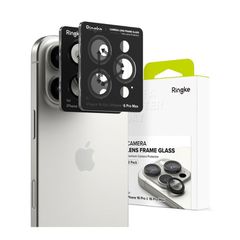 Tempered Glass Ringke Lens Frame για Τζαμάκι Κάμερας Apple iPhone 16 Pro/ 16 Pro Max/ 17 Pro/ 17 Pro Max Μαύρο (2 τεμ)