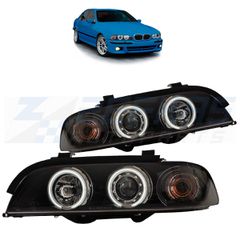 Φανάρια εμπρός μαύροι CCFL κατάλληλοι για BMW 5 (E39) Sedan Touring 1995-2003