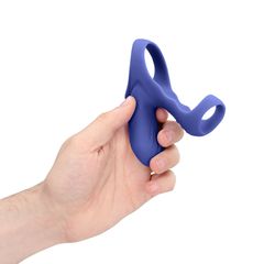 Vibrating Cockring with Clit Stimulation - Tamiya Blue-thumb-10