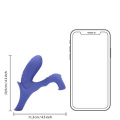 Vibrating Cockring with Clit Stimulation - Tamiya Blue-thumb-7