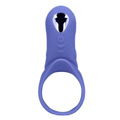 Vibrating Cockring with Clit Stimulation - Tamiya Blue-thumb-1